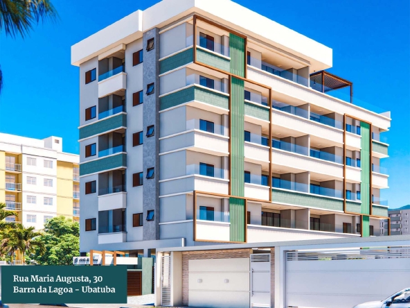 Fachada do Apartamento na planta em Ubatuba - Citta de Lucca na praia do Itagua