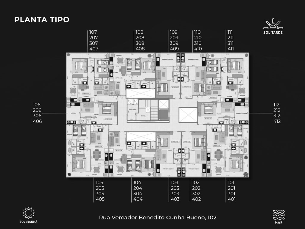 Implantação - Apartamento na Planta Moriah Residence na Praia do Itagua em Ubatuba-2