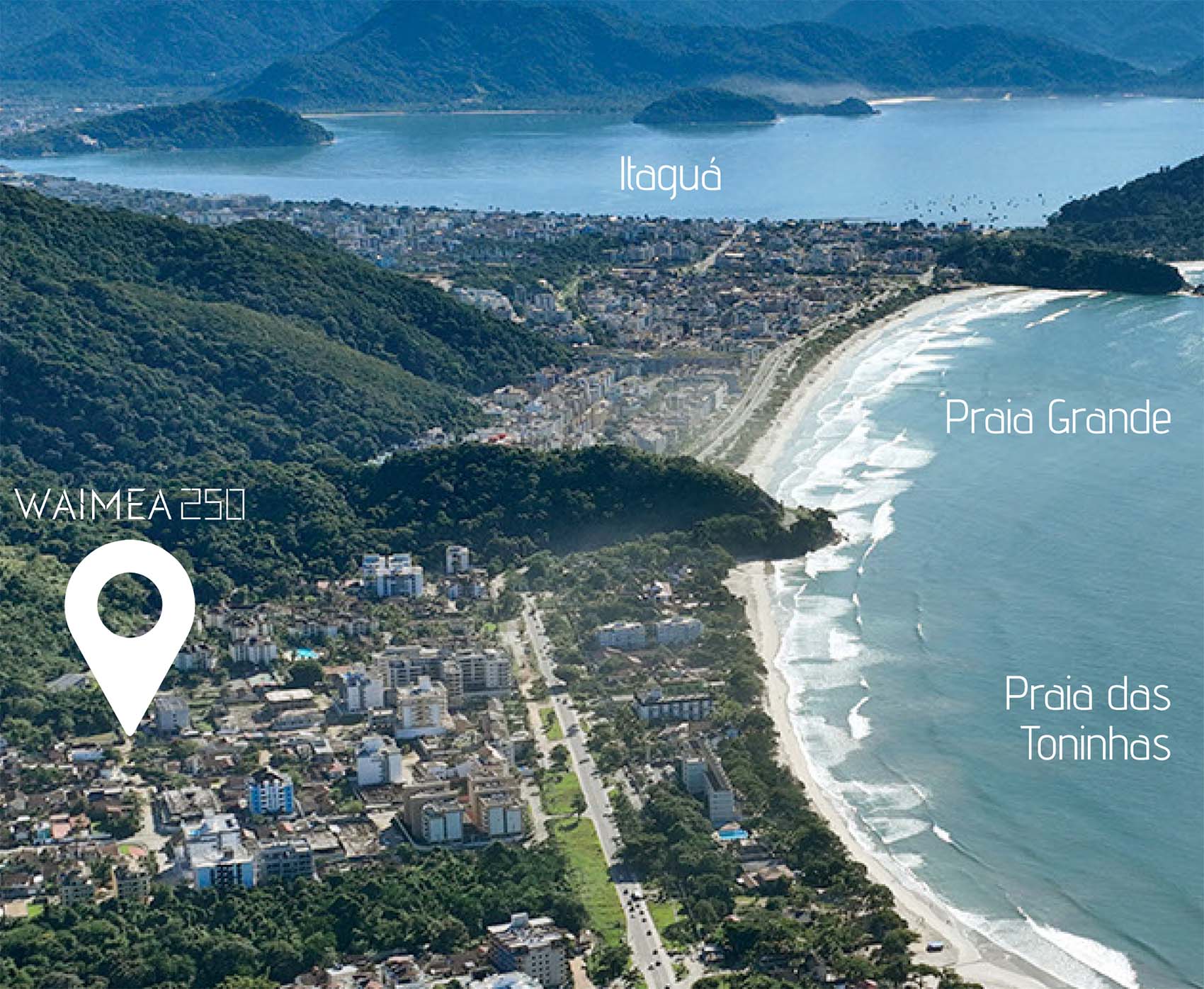 Localização - Apartamento na Planta - Waimea 250 - construtora DS2 - Praia das Toninhas - Ubatuba