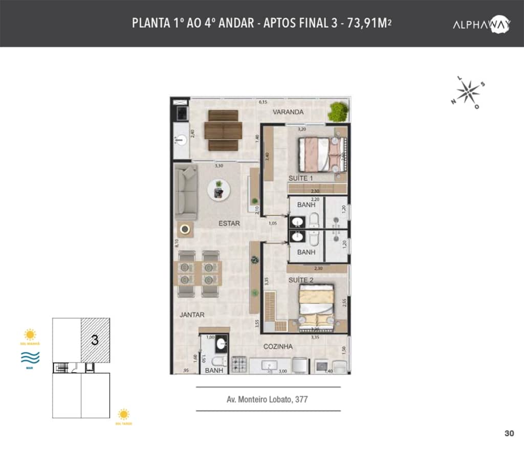 Planta Final 3 - Apartamento na planta_Alpha_Way_Praia do Itagua em Ubatuba