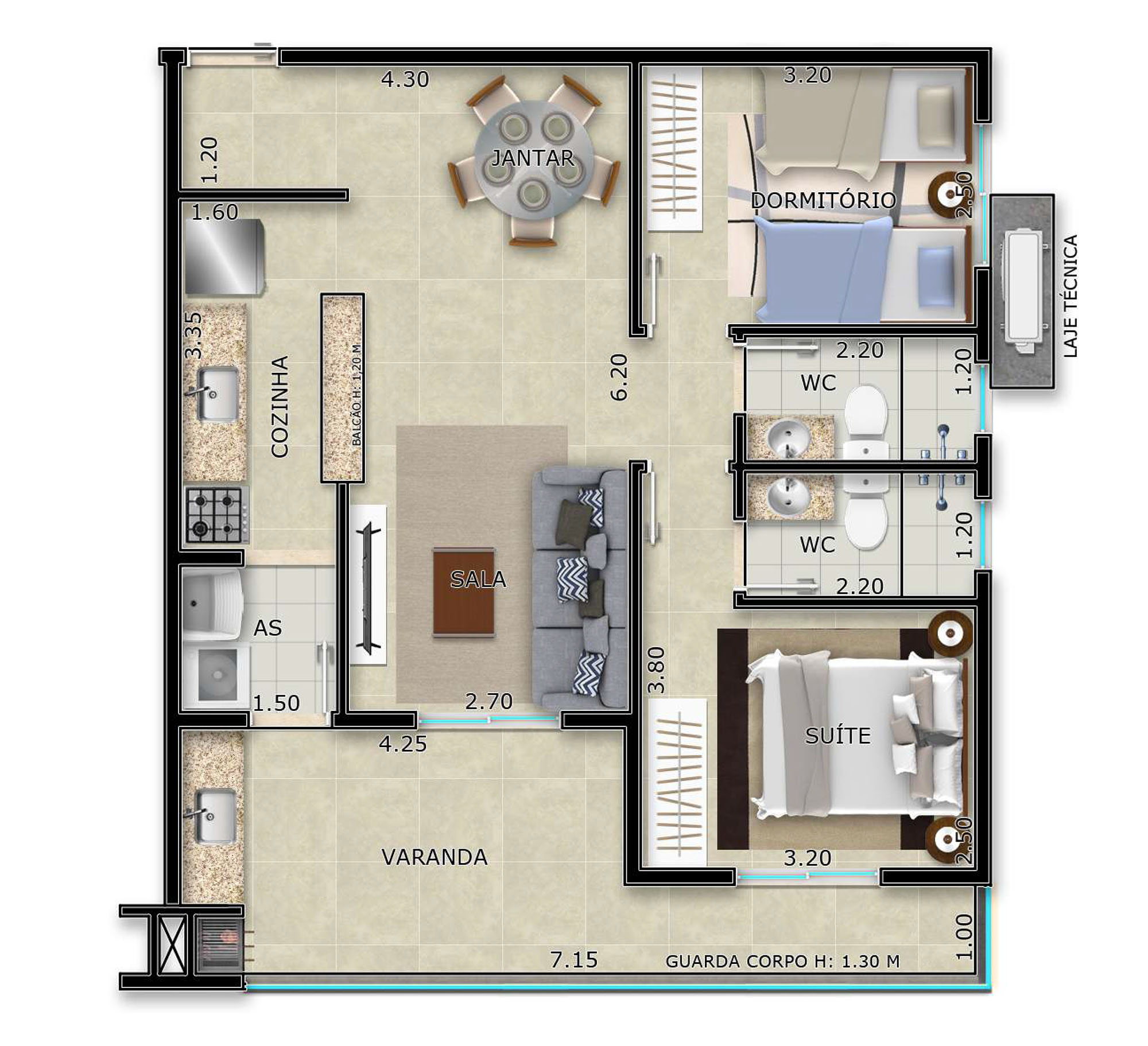 Planta tipo 1 Belize residence em Ubatuba