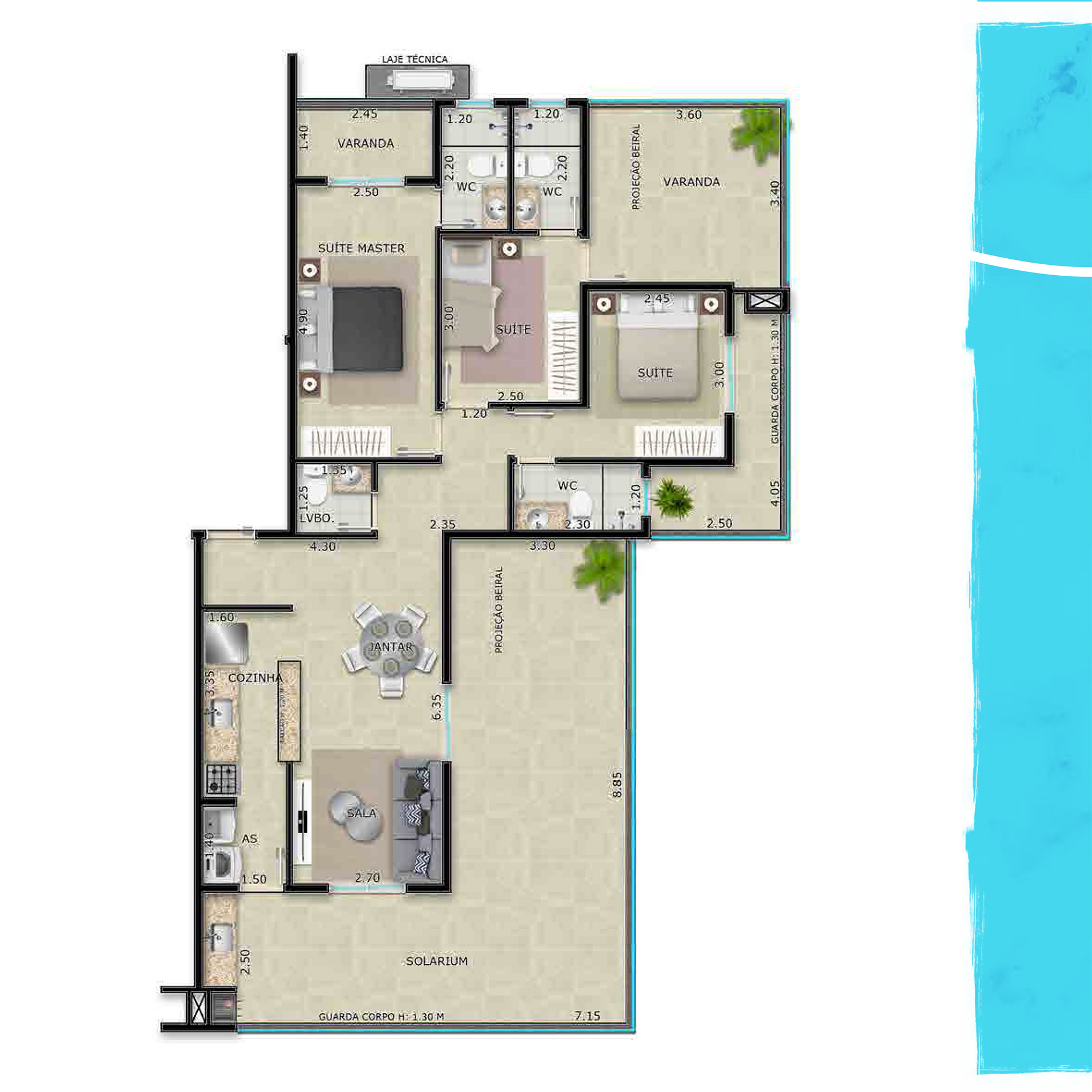 Planta tipo 3 Bloco toledo - Apartamento na Planta - Belize