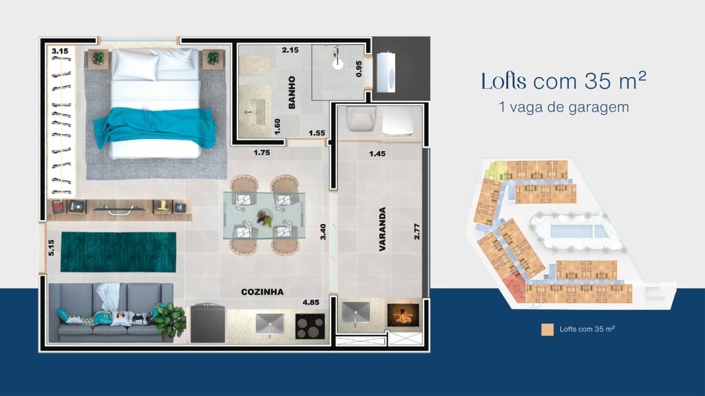 Planta_Lofts_Lançamento Aruba - Praia Grande - Ubatuba - Apartamento na Planta