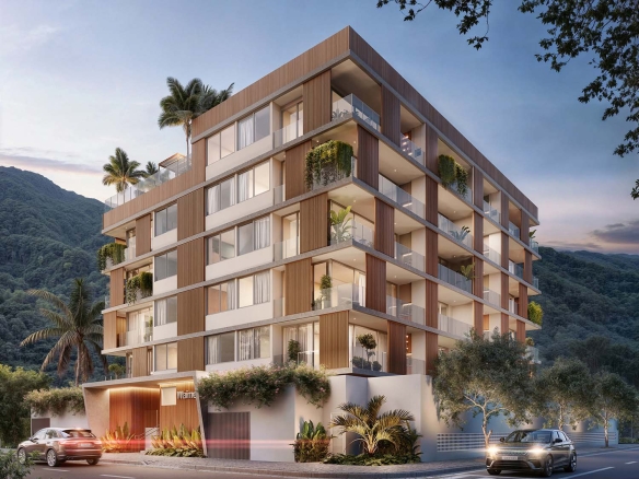 Waimea - Fachada - Apartamento na Planta - Waimea 250 - construtora DS2 - Praia das Toninhas - Ubatuba