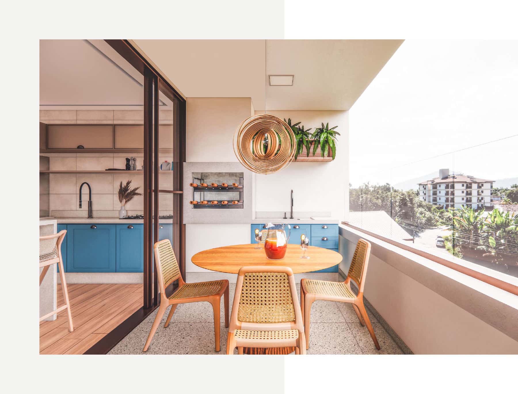 varanda gourmet do Apartamento na planta em Ubatuba - Citta de Lucca na praia do Itagua