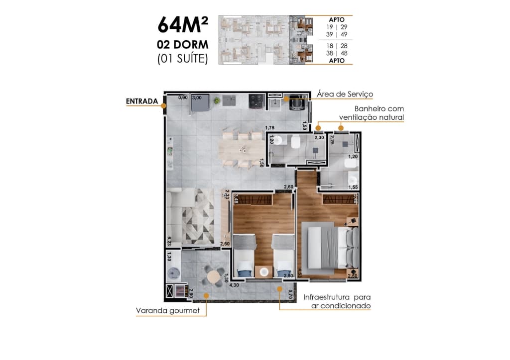 Apartamento na Planta Ibiporã localizado na Praia do Perequê Açu em Ubatuba-10