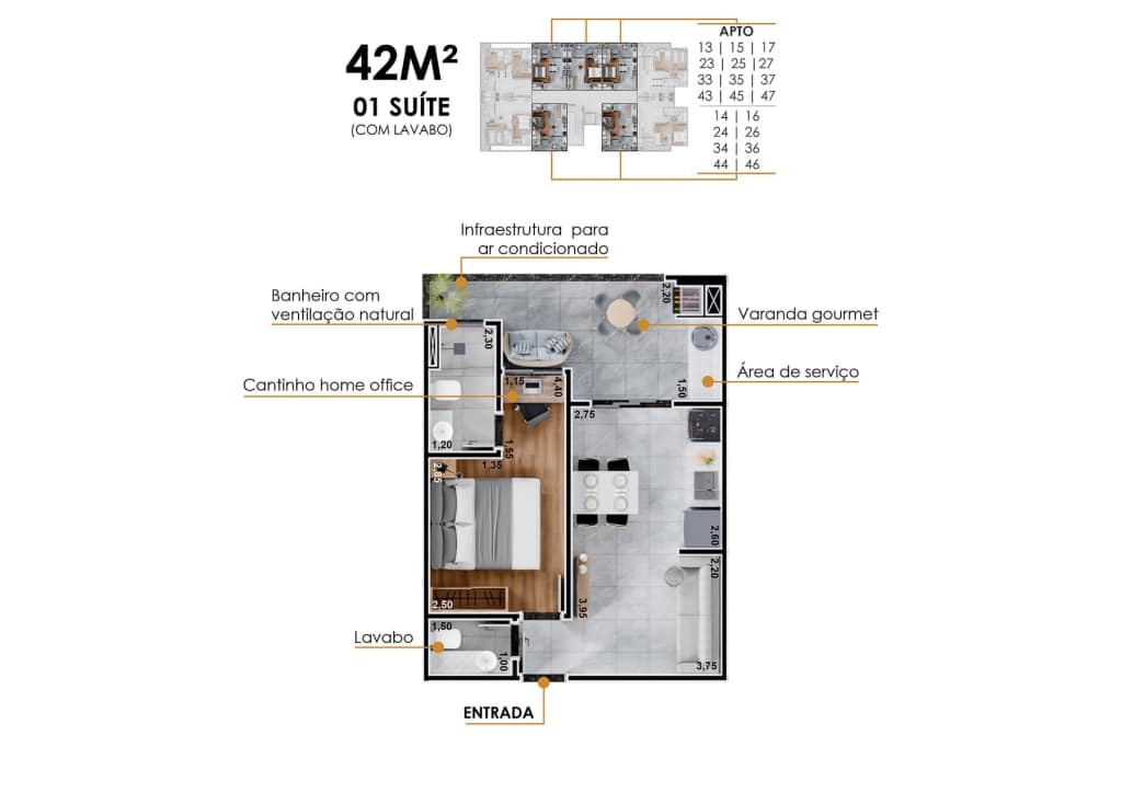 Apartamento na Planta Ibiporã localizado na Praia do Perequê Açu em Ubatuba-9