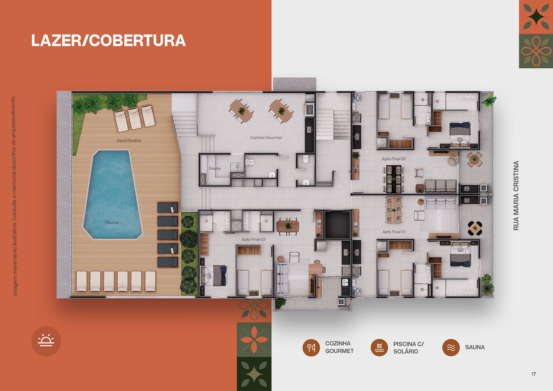 Planta do Lazer - 5º andar do Apartamento na Planta Res. Amburana na Praia do Tenório em Ubatuba