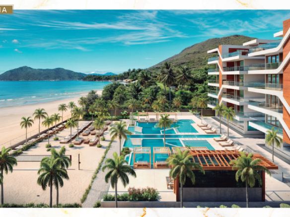 Fachada_Apartamento na Planta - Pe na areia - Ubatuba - Enseada Palms