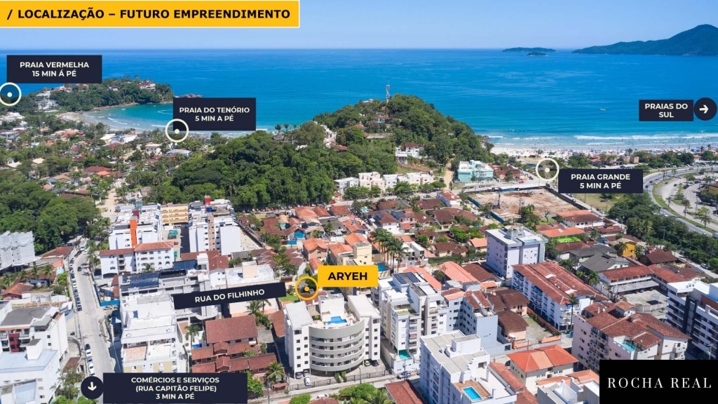 Localização_Apartamento na Planta Aryeh localizado Praia do Tenorio Ubatuba Construtora Rocha Real