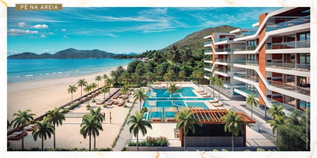 Fachada_Apartamento na Planta - Pe na areia - Ubatuba - Enseada Palms