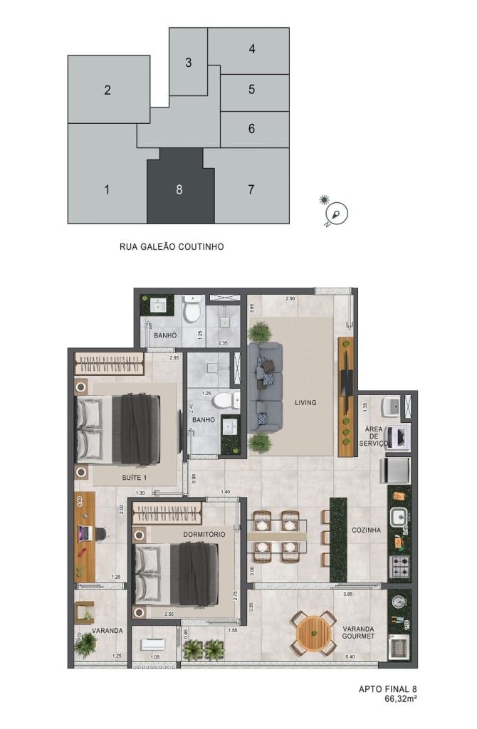 Planta Final 8 - Mayer Residence - Apartamento na Planta em Ubatuba - Praia do Itagua