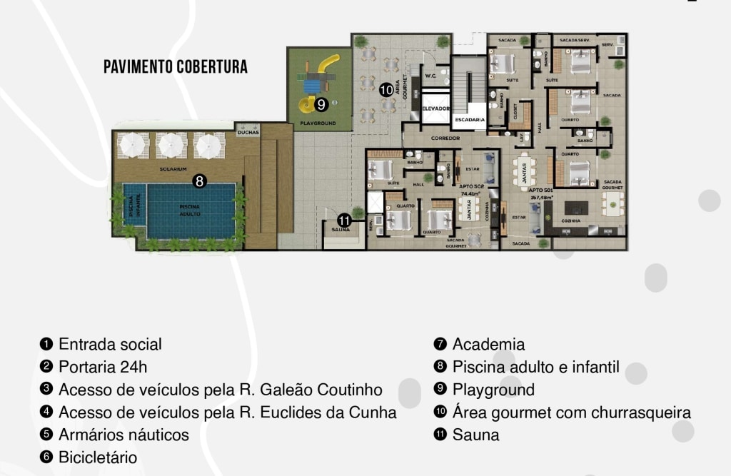 Diferenciais_Residencial Mangostin_Apartamento na Planta_Bairro do Itagua em Ubatuba