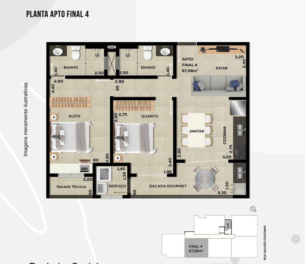 Final 4 de 67 m2_Residencial Mangostin_Apartamento na Planta_Bairro do Itagua em Ubatuba