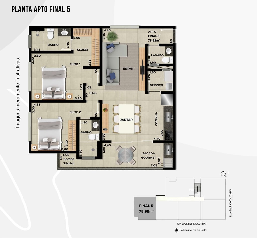 Final 5 de 78,92 m2_Residencial Mangostin_Apartamento na Planta_Bairro do Itagua em Ubatuba