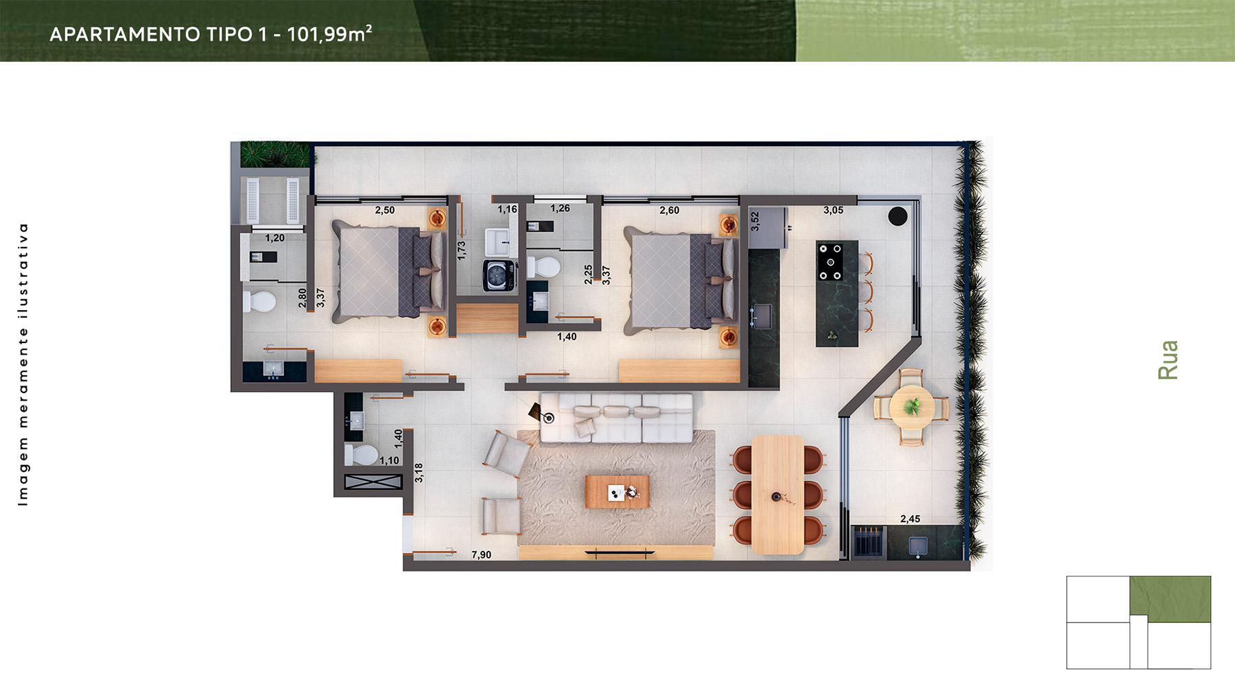 Planta-apartamento tipo 1_Viva_Residencial_Apartamento na Planta_Bairro do Itagua em Ubatuba