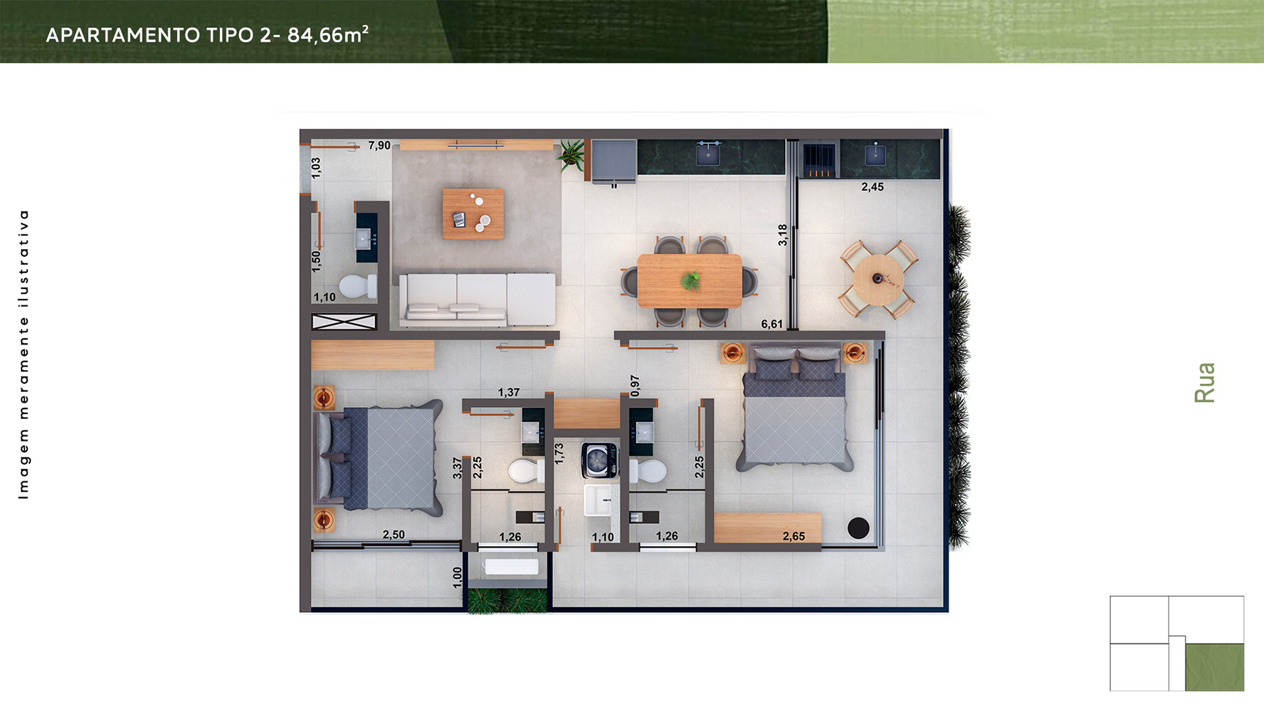 Planta-apartamento tipo 2_Viva_Residencial_Apartamento na Planta_Bairro do Itagua em Ubatuba