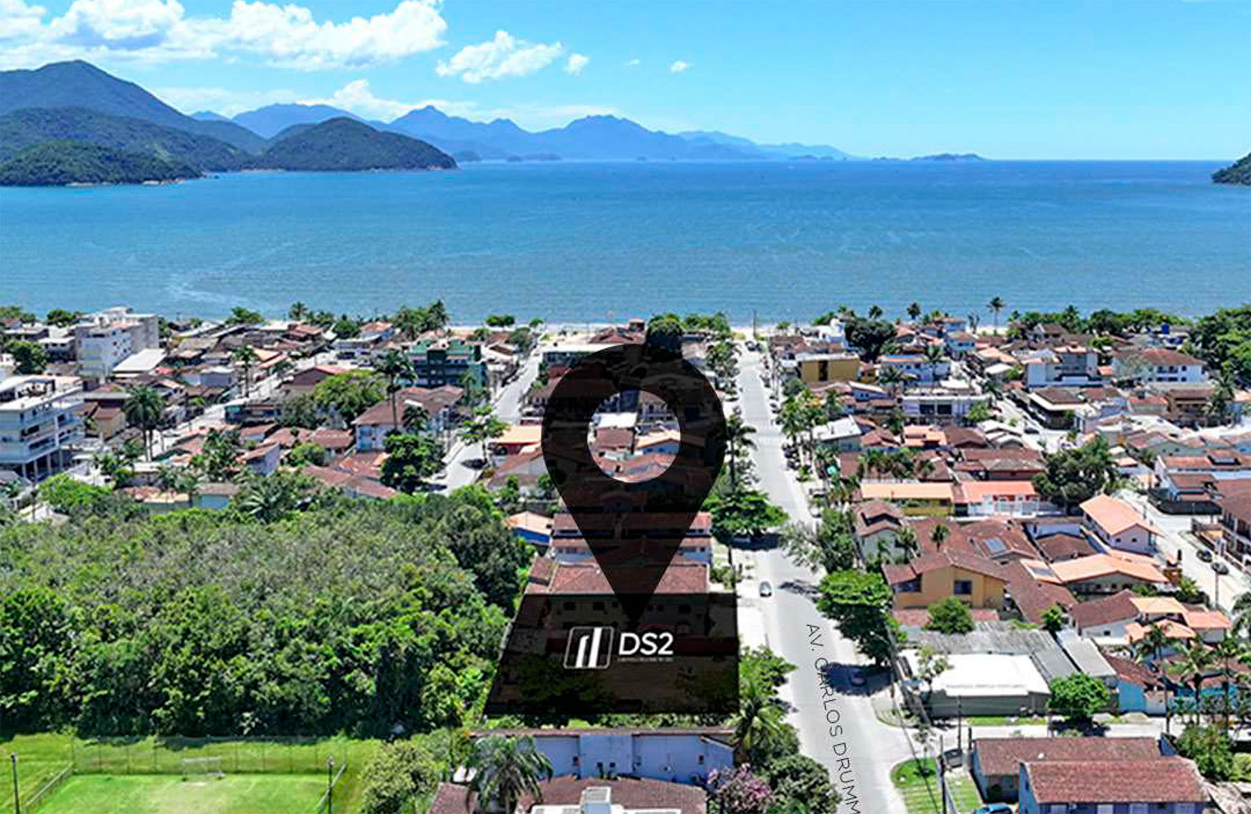 Localização do apartamento na planta Guarani 360 na praia do Itaguá em Ubatuba