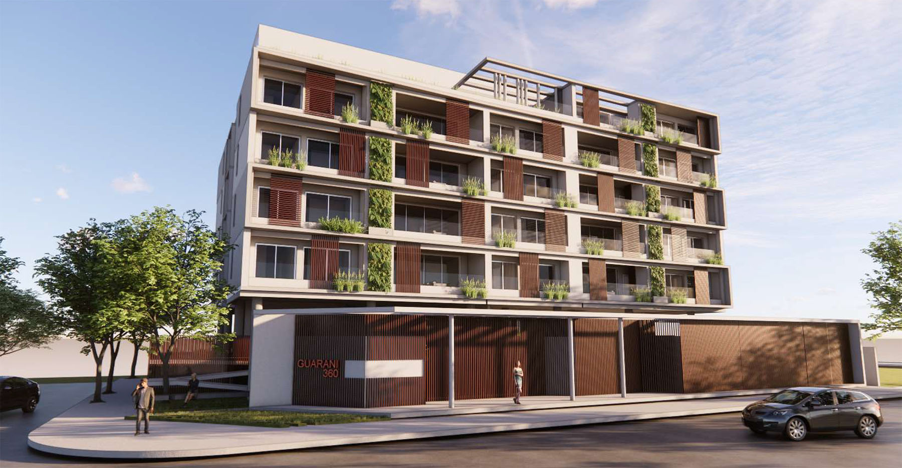 Fachada do apartamento na planta Guarani 360 na praia do Itaguá em Ubatuba