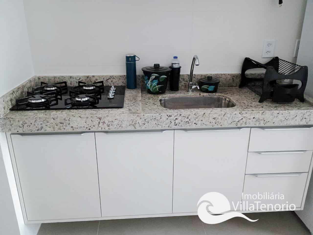 cozinha-APARTAMENTO PRAIA GRANDE 1 DORMITÓRIO MOBILIADO IMOBILIARIA VILLA TENÓRIO-25