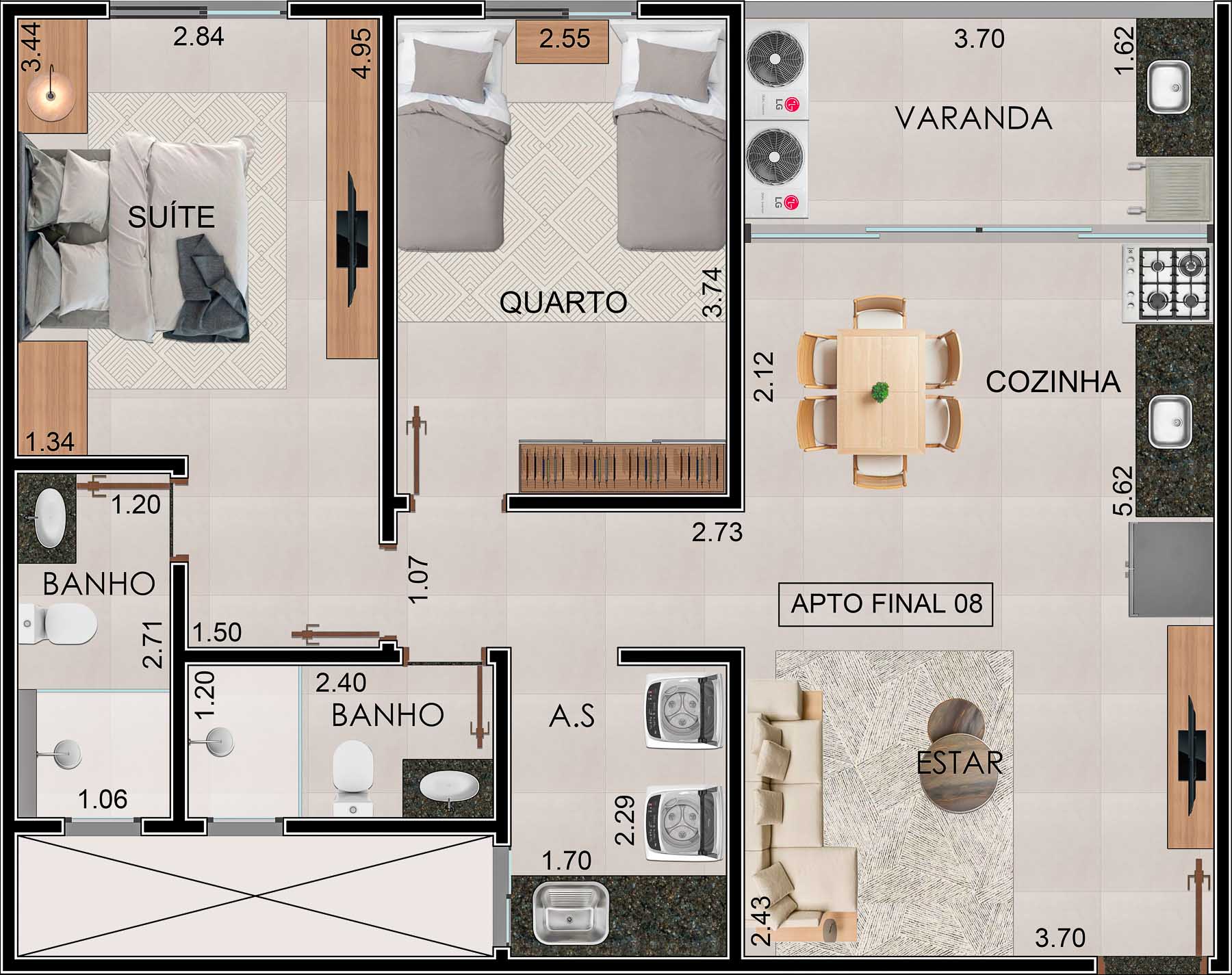 Planta do Apartamento na Planta Edifício Residencial Yanis Praia do Tenorio em Ubatuba-8