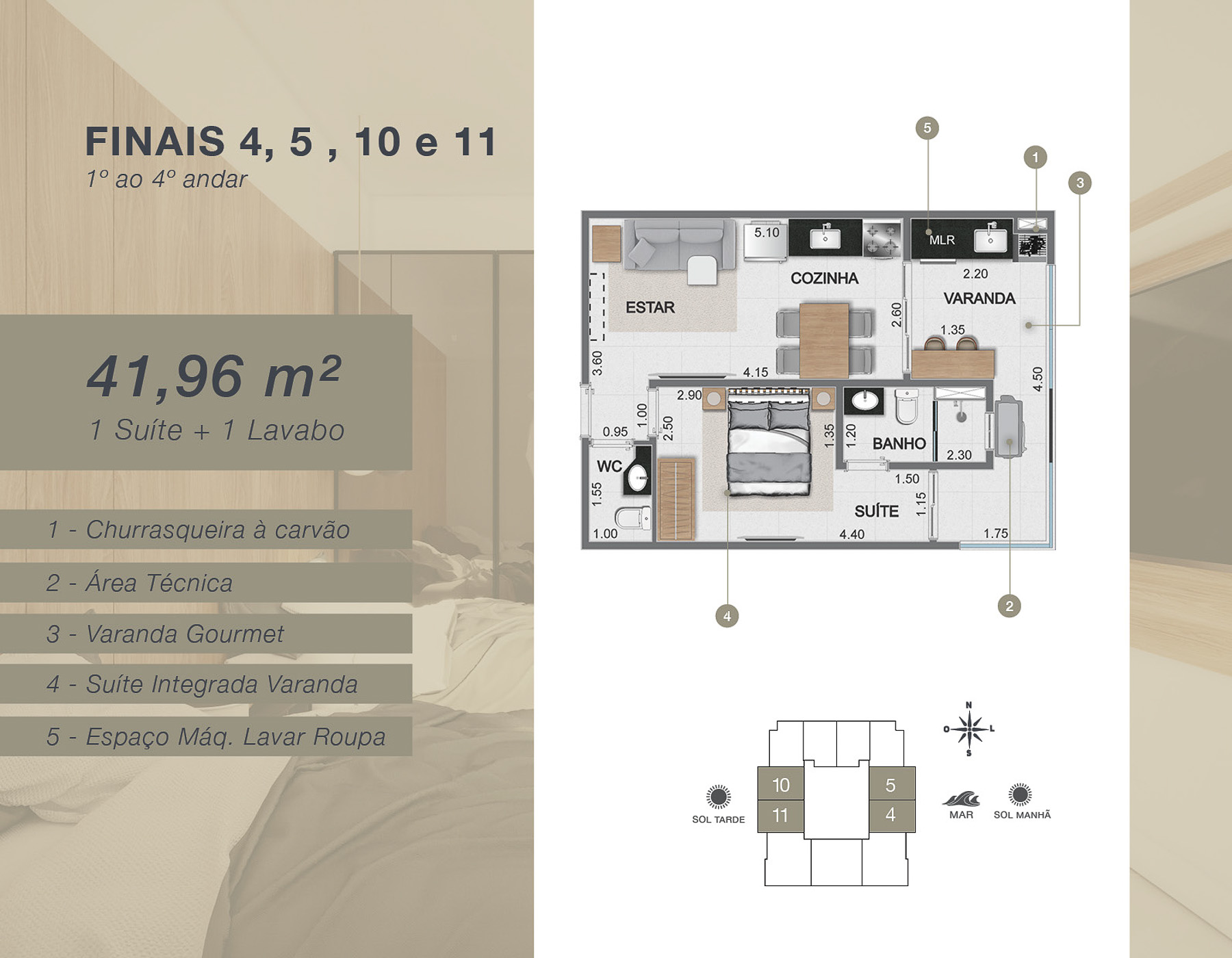 Empreendimento Alpha Living - Planta 41,96 m2 - Apartamento na Planta localizado na Praia das Toninhas em Ubatuba-12