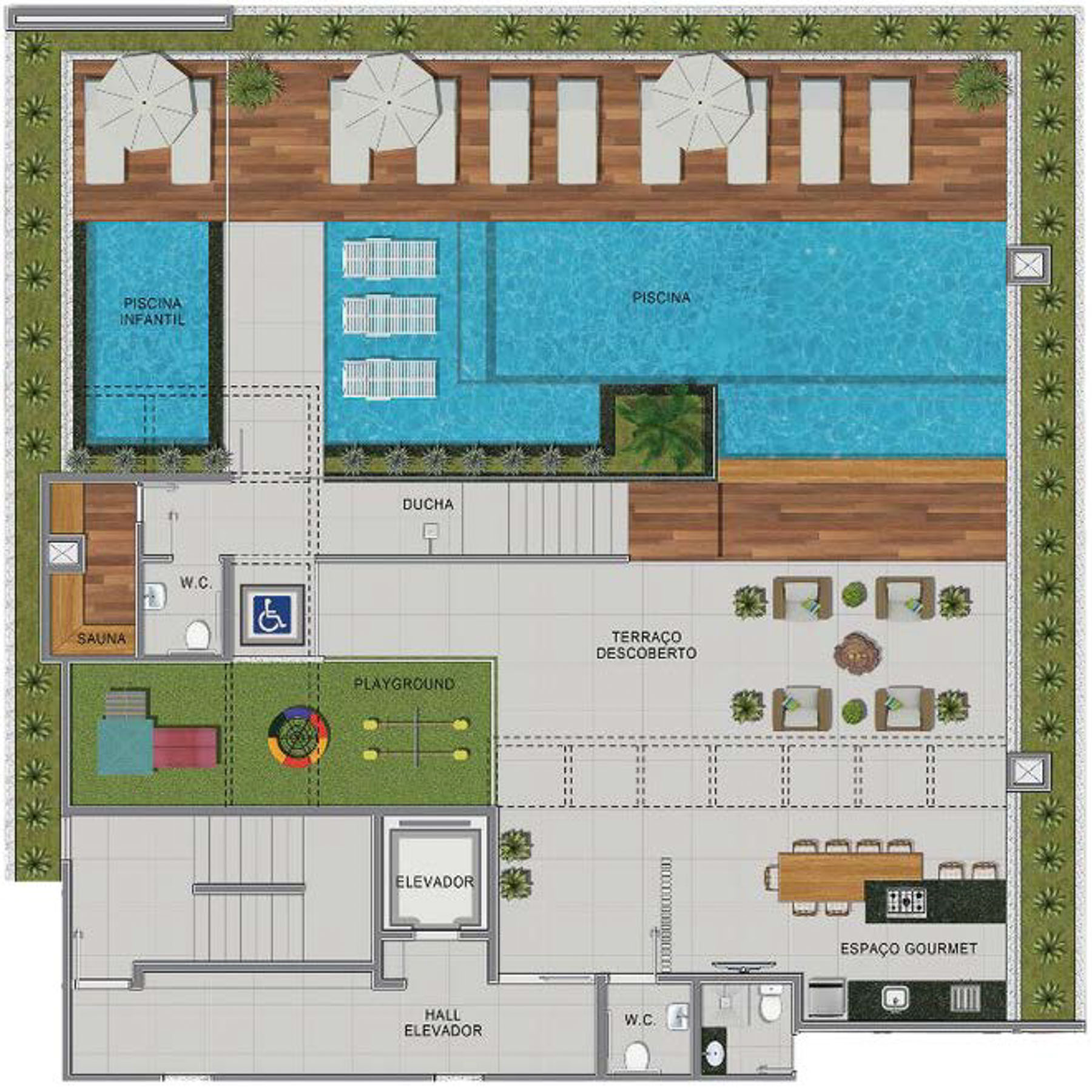 Lazer - Apartamento na Planta SunSet localizado na Praia do Tenório em Ubatuba-10