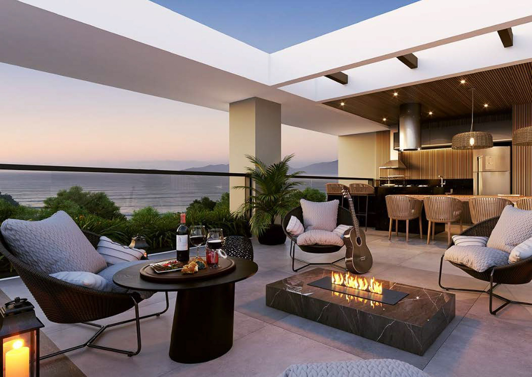 Área de Lazer do Apartamento na Planta SunSet localizado na Praia do Tenório em Ubatuba-13