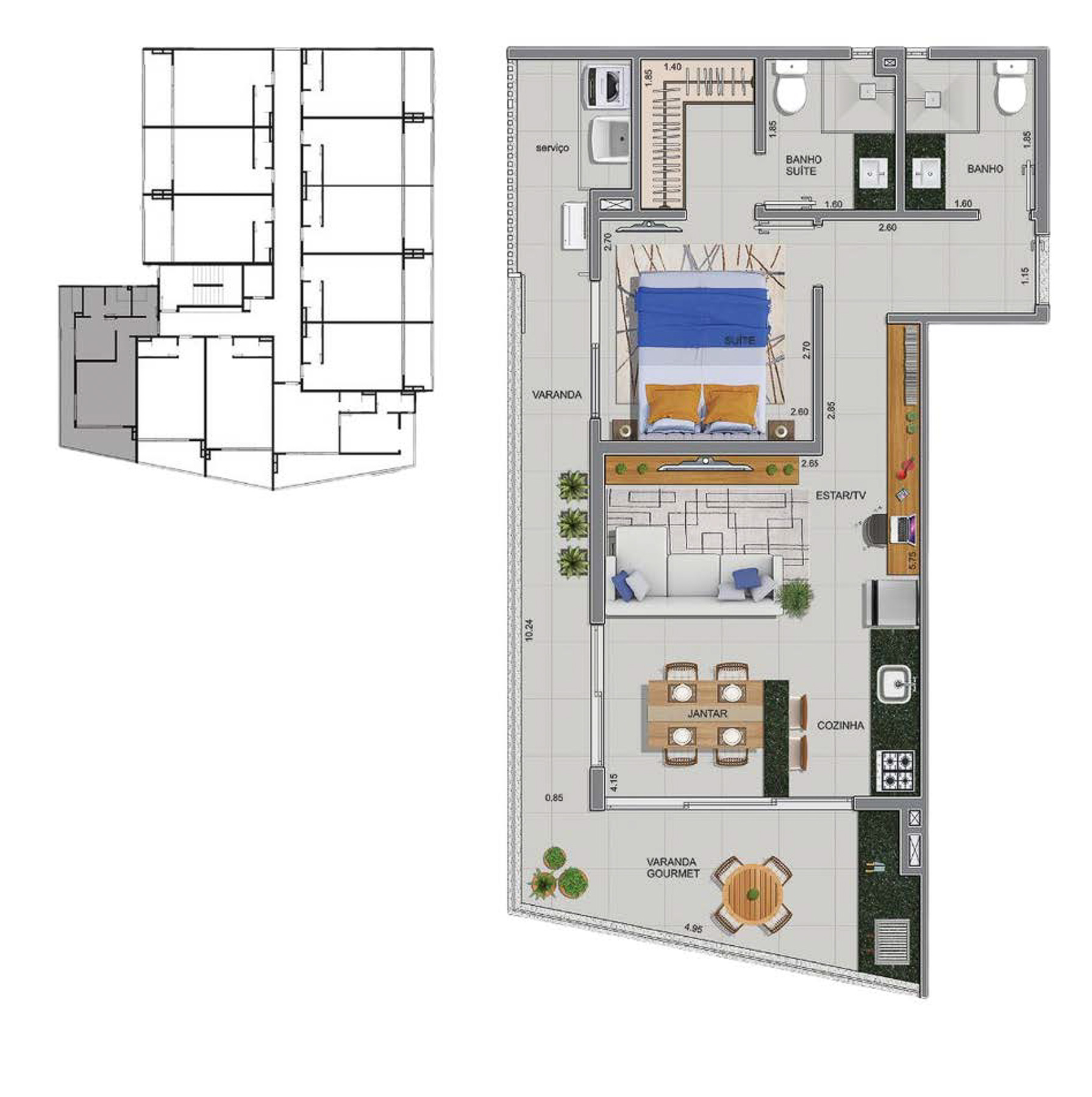 Planta Final 01 Apartamento na Planta SunSet localizado na Praia do Tenório em Ubatuba-9