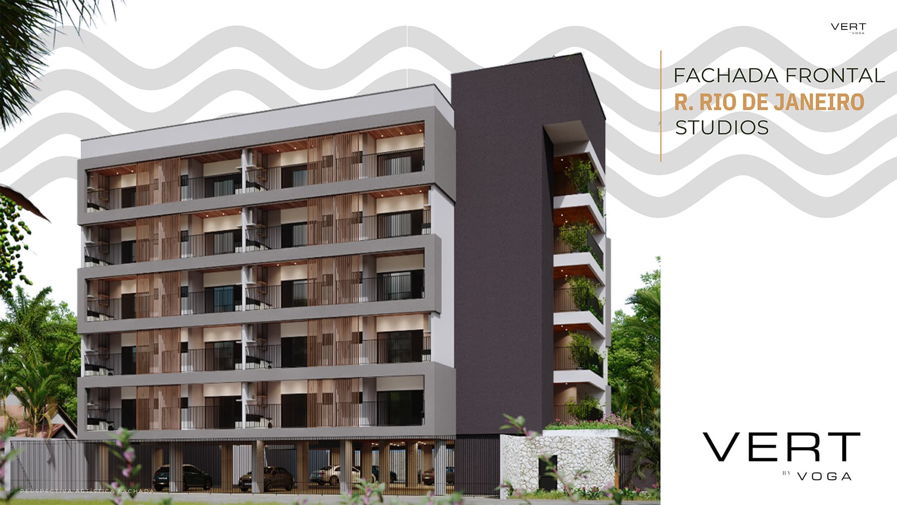 Fachada Frontal Studios - Vert empreendimento - Localização Pereque Açu em Ubatuba 2026
