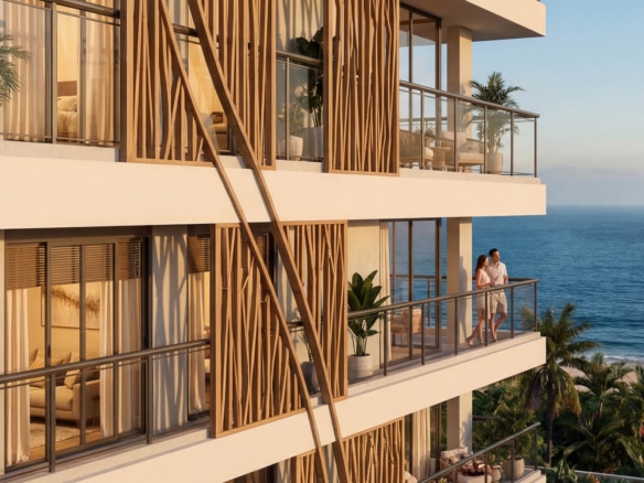 Fachada - Apartamento na Planta em Ubatuba - Enseada Bay (beira mar) localizado na Praia da Enseada em Ubatuba, litoral norte de Sao Paulo.-3