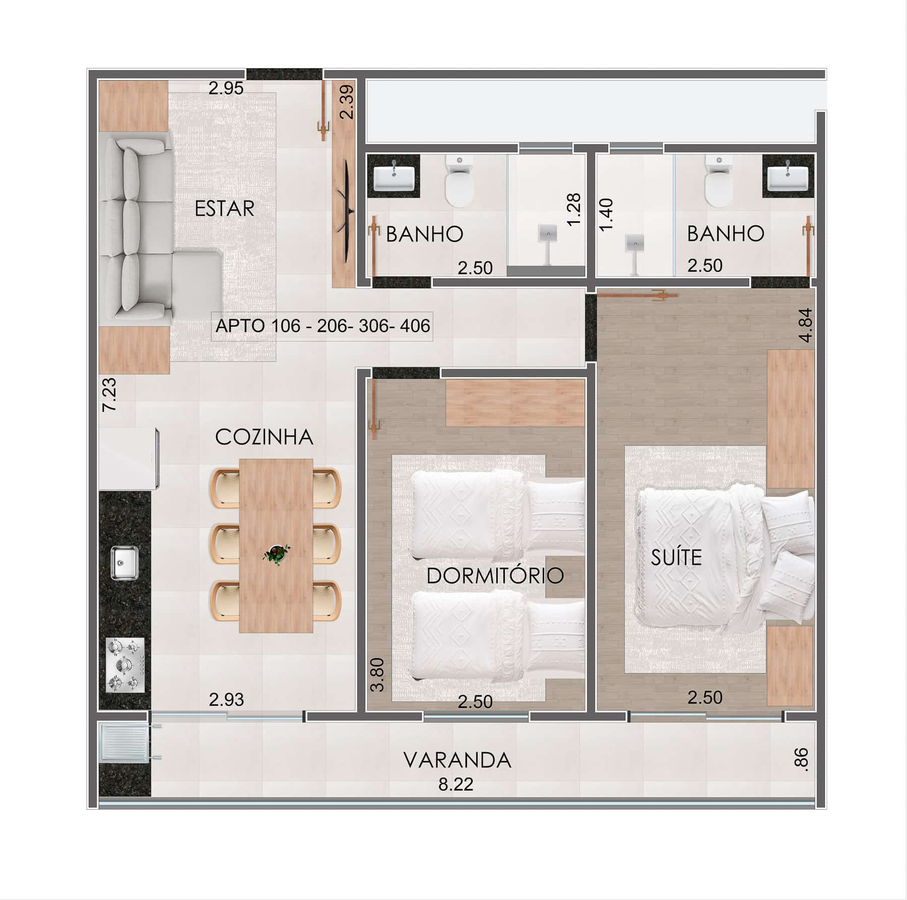 Planta - Apartamento na Planta em Ubatuba - Kadosh Residence localizado na Praia Grande-26