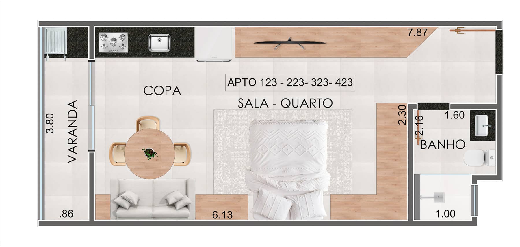 Planta - Apartamento na Planta em Ubatuba - Kadosh Residence localizado na Praia Grande-43